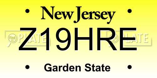 Z19HRE New Jersey License Plate