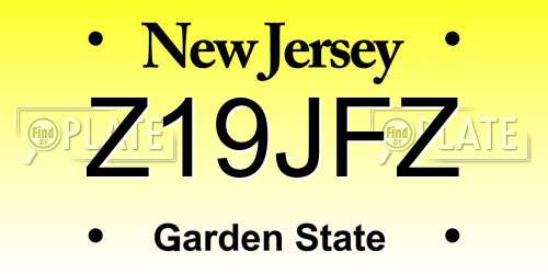 Z19JFZ New Jersey License Plate