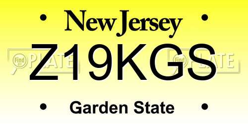 Z19KGS New Jersey License Plate