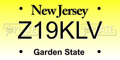 Z19KLV New Jersey License Plate
