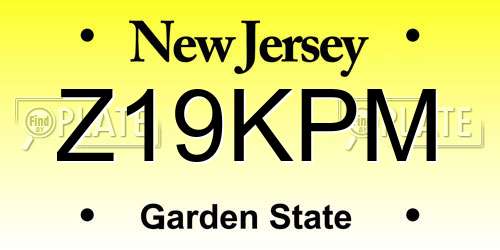 Z19KPM New Jersey License Plate
