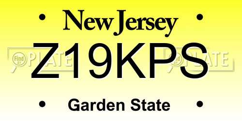 Z19KPS New Jersey License Plate