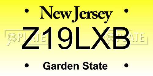 Z19LXB New Jersey License Plate