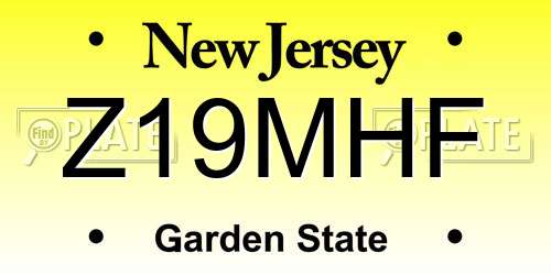 Z19MHF New Jersey License Plate