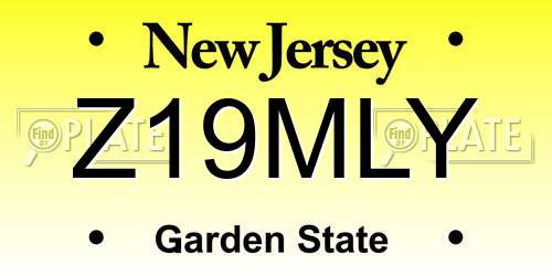Z19MLY New Jersey License Plate