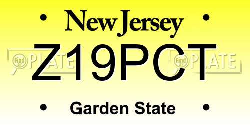 Z19PCT New Jersey License Plate