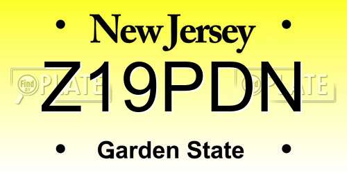 Z19PDN New Jersey License Plate