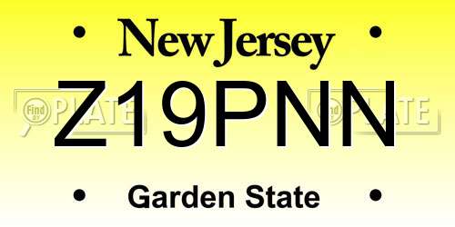 Z19PNN New Jersey License Plate