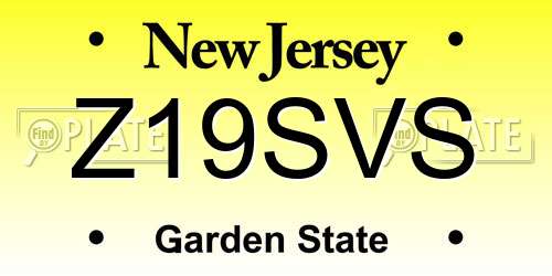 Z19SVS New Jersey License Plate