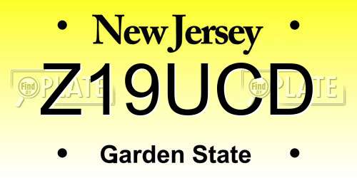 Z19UCD New Jersey License Plate