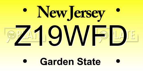 Z19WFD New Jersey License Plate