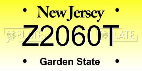 Z2060T New Jersey License Plate