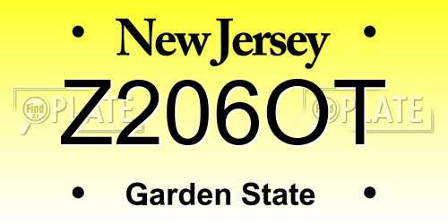 Z206OT New Jersey License Plate