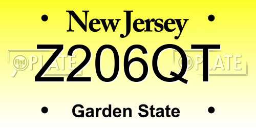 Z206QT New Jersey License Plate