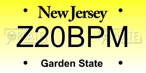 Z20BPM New Jersey License Plate
