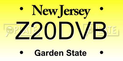 Z20DVB New Jersey License Plate