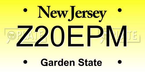 Z20EPM New Jersey License Plate