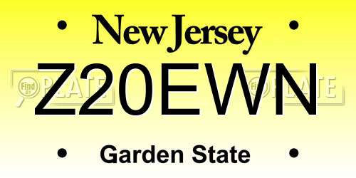 Z20EWN New Jersey License Plate