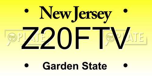 Z20FTV New Jersey License Plate