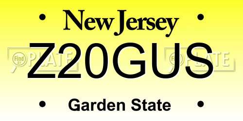Z20GUS New Jersey License Plate