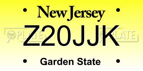 Z20JJK New Jersey License Plate