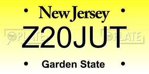 Z20JUT New Jersey License Plate
