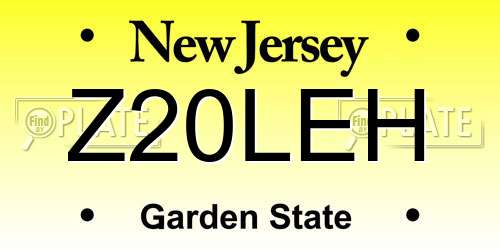 Z20LEH New Jersey License Plate
