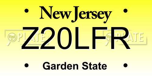 Z20LFR New Jersey License Plate