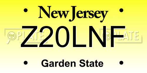 Z20LNF New Jersey License Plate