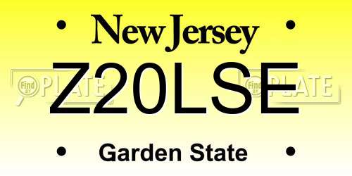 Z20LSE New Jersey License Plate