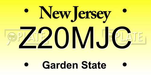 Z20MJC New Jersey License Plate