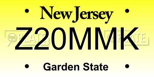 Z20MMK New Jersey License Plate