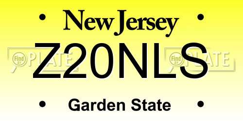 Z20NLS New Jersey License Plate