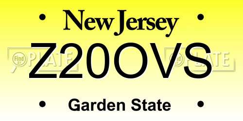 Z20OVS New Jersey License Plate