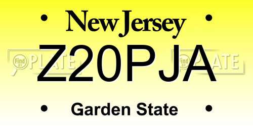 Z20PJA New Jersey License Plate