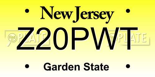 Z20PWT New Jersey License Plate