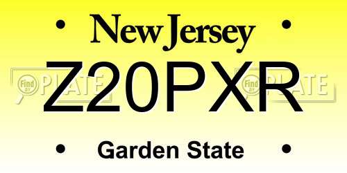 Z20PXR New Jersey License Plate