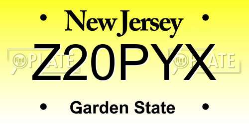 Z20PYX New Jersey License Plate