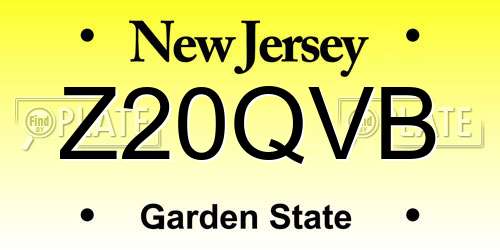 Z20QVB New Jersey License Plate