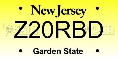 Z20RBD New Jersey License Plate