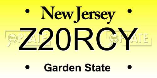 Z20RCY New Jersey License Plate