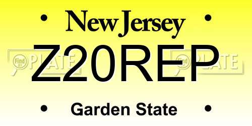 Z20REP New Jersey License Plate