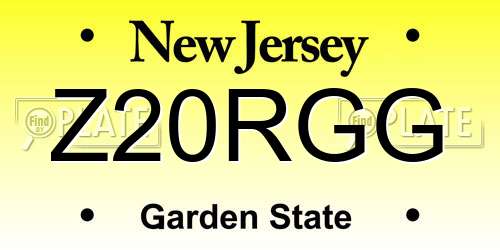 Z20RGG New Jersey License Plate