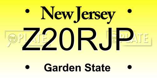 Z20RJP New Jersey License Plate