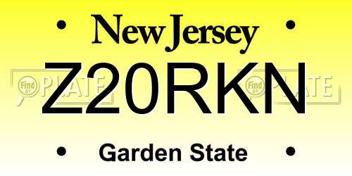 Z20RKN New Jersey License Plate