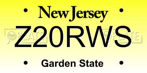 Z20RWS New Jersey License Plate