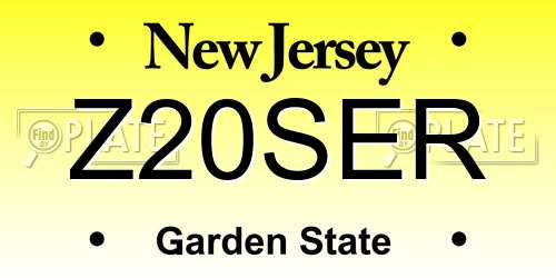 Z20SER New Jersey License Plate