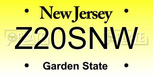 Z20SNW New Jersey License Plate