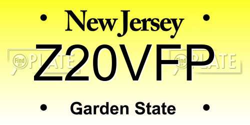 Z20VFP New Jersey License Plate