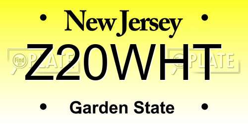 Z20WHT New Jersey License Plate